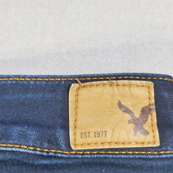 American Eagle jeans jeggings super stretch women's size 8 ink blue  akinny - Picture 5 of 13
